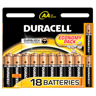 Baterii DURACELL Basic, 18 bucati/ set