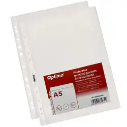 File din plastic, A5, cristal, 50 microni, 100 buc/set, Optima