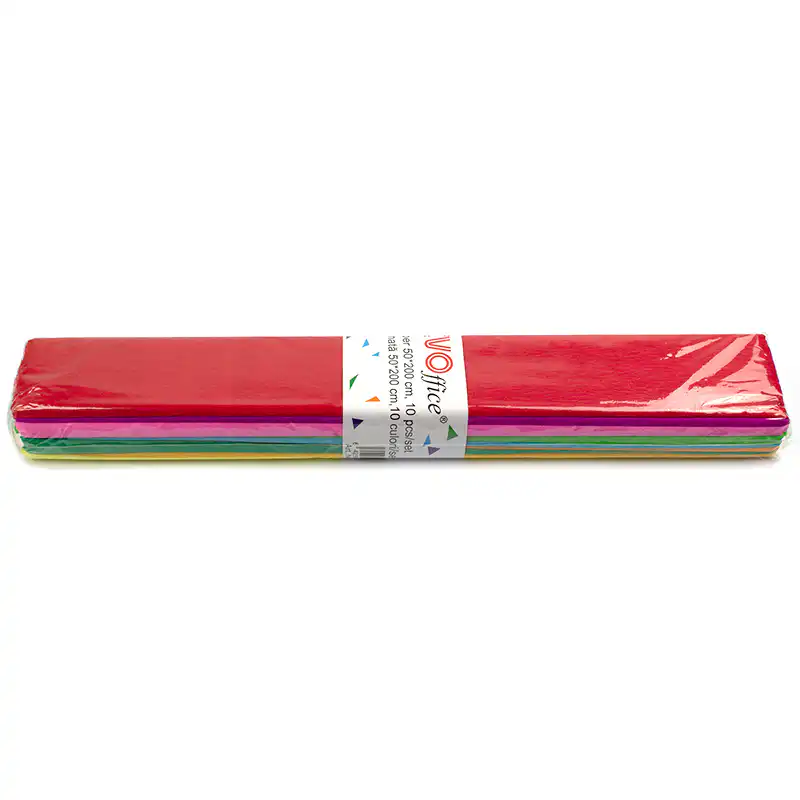 HARTIE CREPONATA 50X200CM 10 CULORI / SET, EVOFFICE