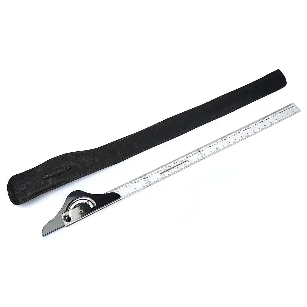 Rigla plastic transparent T (teu) cap rotativ cu raportor, 80 cm
